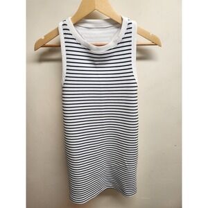 YPB Women's Striped Tank Top XS White‎ Black Racerback Activewear Athletic